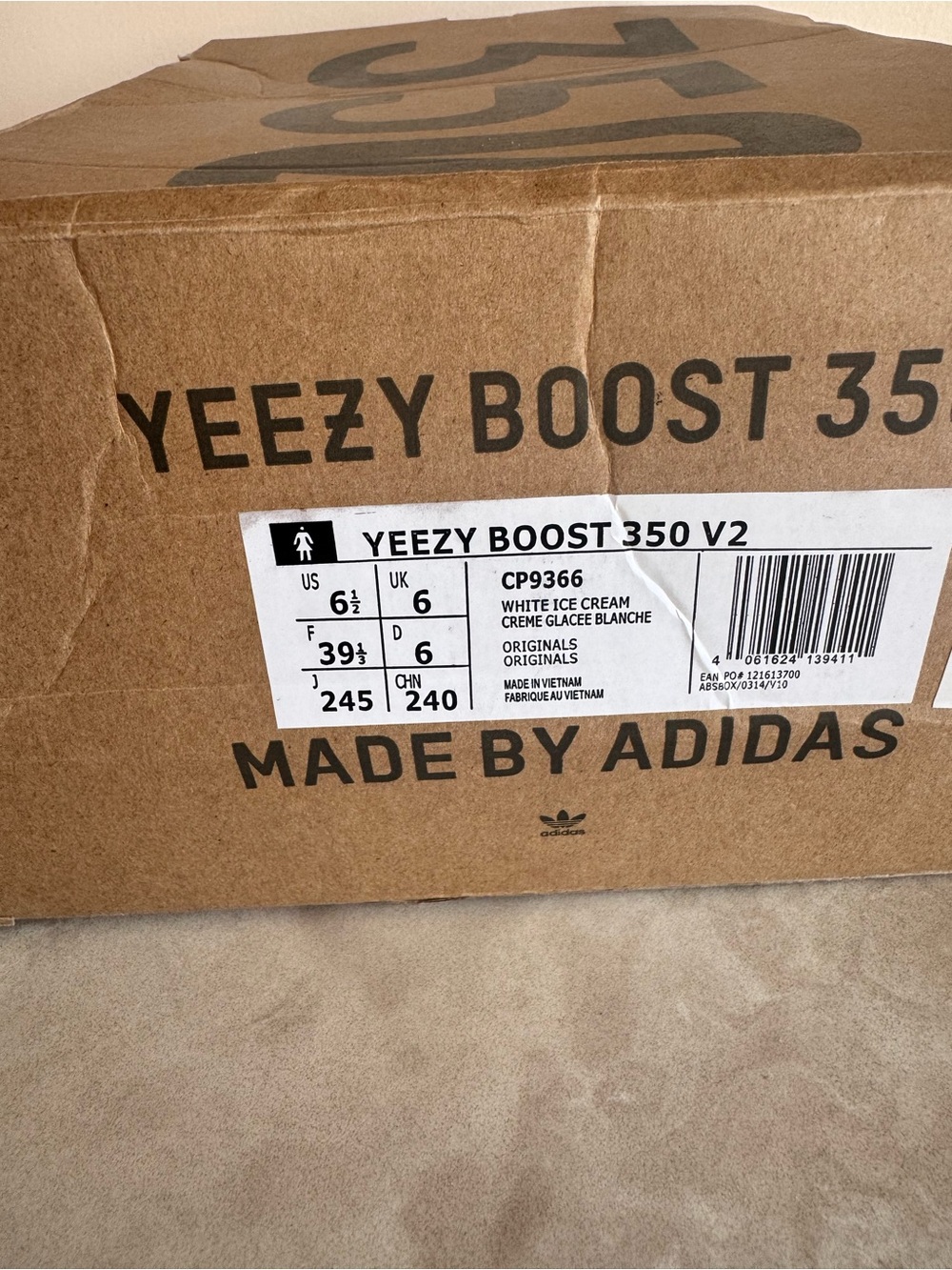 Yeezy Cream White Knit Sneakers - Picture 6 of 6